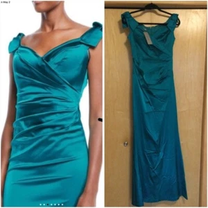 NWT Teri Jon Off-the-Shoulder Taffeta Evening Gown Size 6 Retail $760 - Picture 1 of 12