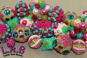 Mezcla de 10 piezas de cuentas finas de colección de ensaladas de frutas de Lilah Ann's FBM319 - Imagen 1 de 3