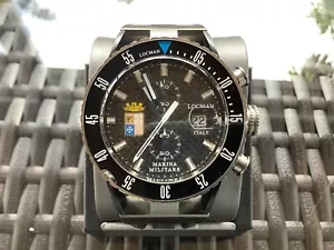 RARE LOCMAN ITALY 44MM BLACK MARINA MILITARE STAINLESS STEEL AND RUBBER BAND - Picture 1 of 9
