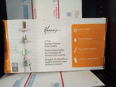 Kenney KN61519 Spring Tension Pole Caddy, Metal, Satin Nickel Box Damage ~ #trl3 - Imagem 1 de 4