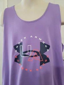 Girls Kids Youth Under Armour Purple Tech Tank Top NEW Size Large - Picture 1 of 2