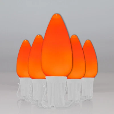 50 C9 OptiCore Luces LED de Navidad irrompibles acabado liso, cable blanco 50 pies Foto 1 de 4