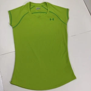 T-shirt Under Armour donna XS Heat Gear semi aderente verde senza maniche ottima - Foto 1 di 8