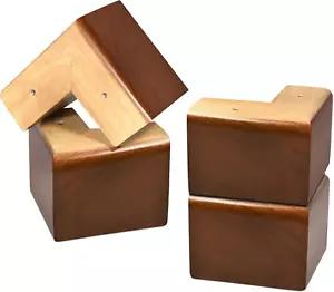 Bed Risers 4 Inch Wood Furniture Risers Pack of 4 Sofa Legs for Couch Dresser Ca - Picture 1 of 12