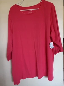 Womens CJ BANKS  Coral Layer Your Look Tee Shirt Size 3X NEW - Picture 1 of 3