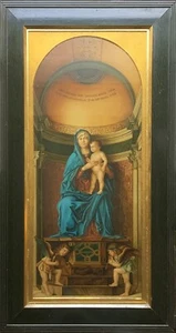 LARGE STUNNING FRAMED ANTIQUE ITALIAN RELIGIOUS OLD MASTER COLOURED PRINT - Picture 1 of 6