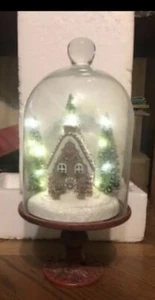 Holiday Gingerbread House Under Dome By Valerie QVC - Picture 1 of 5