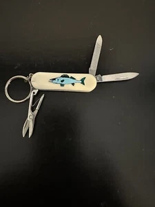 Small Fish Decal Key Chain Swiss Pocket Knife, File, Scissors and Toothpick - Picture 1 of 7