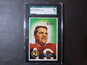 1955 BOWMAN FOOTBALL FRANK GIFFORD #7 PACKERS SGC 5 EXCELLENT (Under graded) - Picture 1 of 4