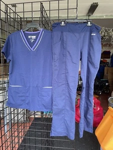 Womens Greys Anatomy Active Scrub set Navy Blue color M & MP - Picture 1 of 7