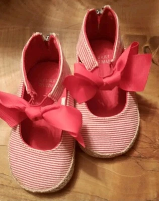 Zapatos de bebé Stuart Weitzman de lona a rayas rojas niñas talla 4 nuevos sin etiquetas Foto 1 de 2