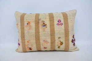20"x28" Beige Pillow, Vintage Kilim Pillow, Interior Designer Pillow - Picture 1 of 6
