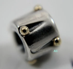 Authentic Pandora Sterling Silver Drum & 14k charm bead 79229 790229 **Retired** - Picture 1 of 3