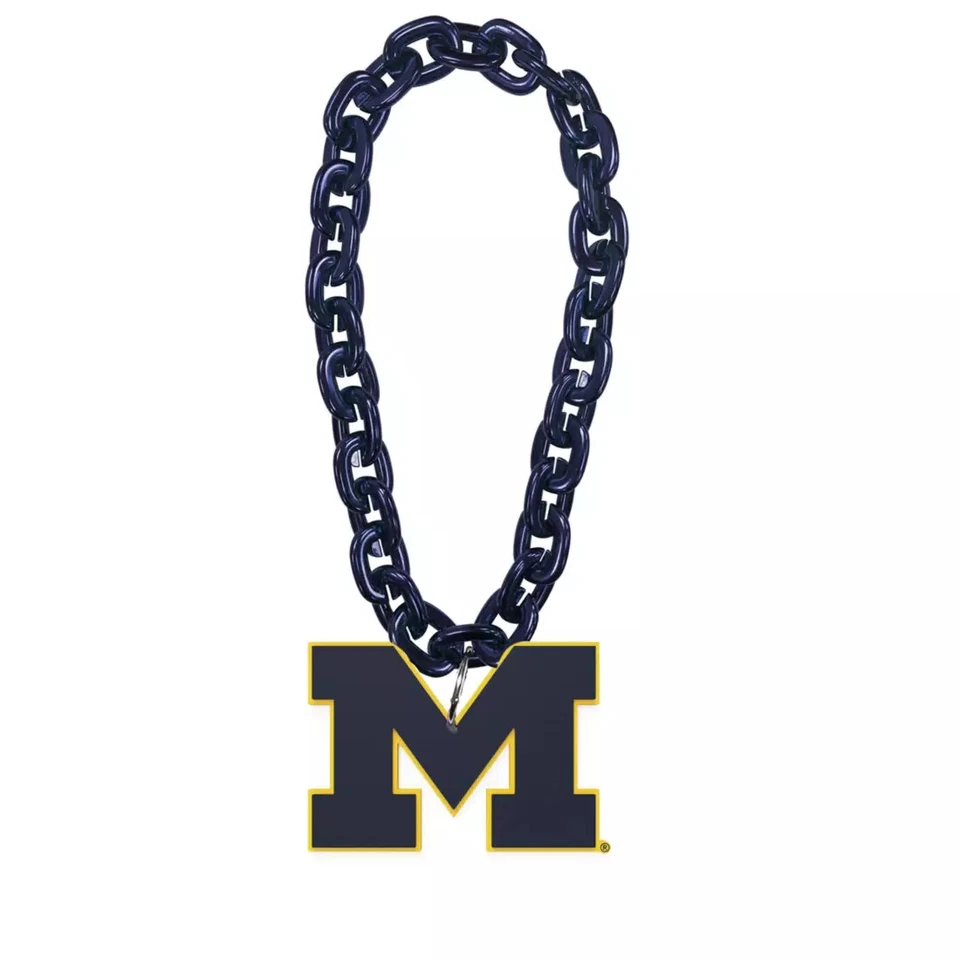 Michigan Wolverines Fan Chain Necklace Foam 4 Colors! - Image 1 of 1