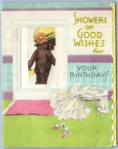 SHOWERS OF GOOD WISHES VINTAGE COMIC POSTCARD - Picture 1 of 4