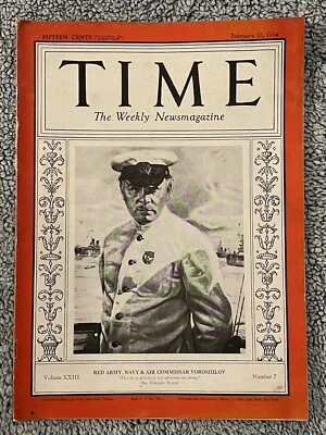 Time: The Weekly Newsmagazine February 12, 1934 Volume 24 No. 7  Vintage - Image 1 of 4