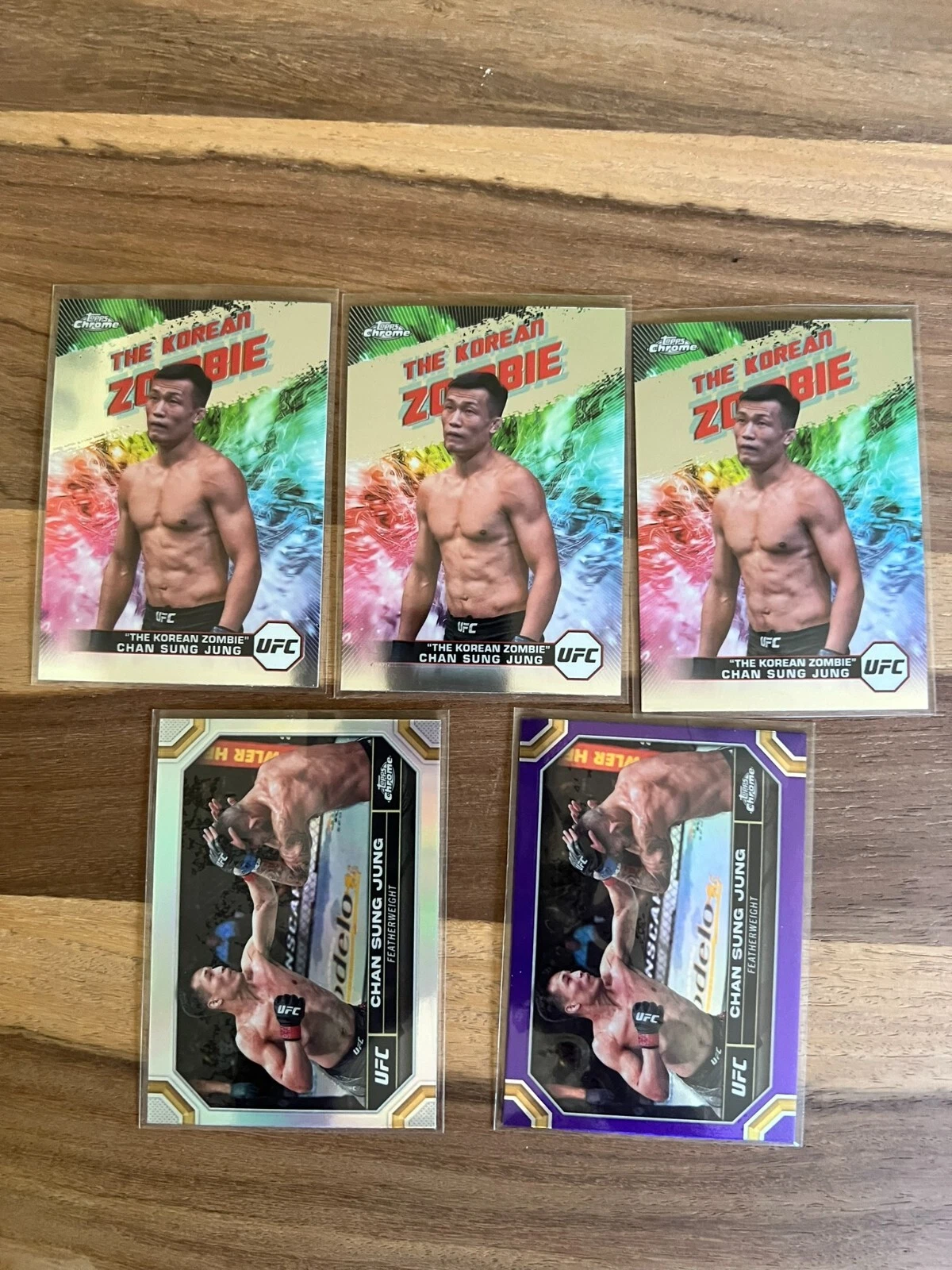 2024 Topps Chrome UFC Chan Sung Jung Insert Lot x5 AKA Korean Zombie Refractor