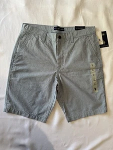 U.S. Polo Assn. Chino Shorts Men's Sz W34 Light Blue White Stripes Flat Front - Picture 1 of 16