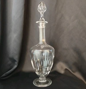 1940er Vintage MCM Glas Karaffe mit Stopfen 13,5" hoch ausgestellter Boden klar - Bild 1 von 8