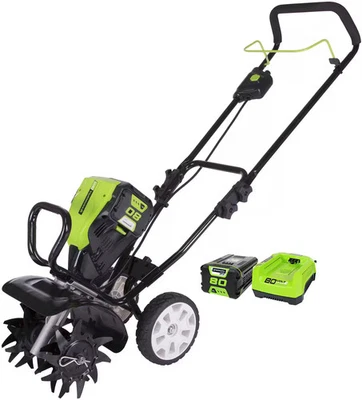 Greenworks - 10 " 80 Volt Cultivator/Tiller (2Ah battery & charger included) ... - Image 1 of 4