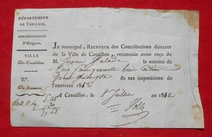 Ville de Cavaillon - Receveur des Contributions Directes  1812   ! - Imagen 1 de 1