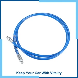 Universal Pack (1) 59 Inch 1/8" NPT Grease Gun Flex Hose Extension Metal Blue - Picture 1 of 7