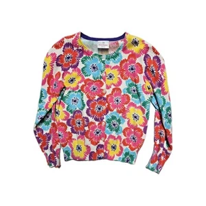 Hanna Andersson Girls 140 cm 10 year Sweater Top Cardigan Bright Floral - Picture 1 of 3
