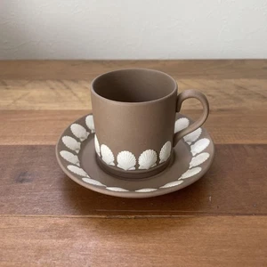Wedgwood Brown Jasperwear Demitus Cup And Saucer From Japan - Picture 1 of 9