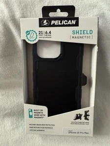 Pelican Shield Apple iPhone 15 Pro Max MagSafe Compatible Case Brushed Aluminum - Photo 1 sur 4