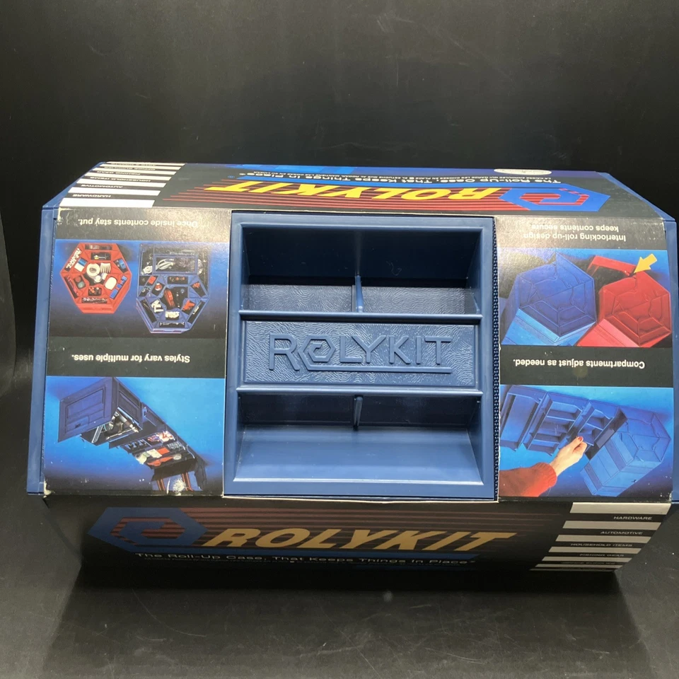 Rolykit S-11 Blue Roll Up Storage Organizer Jewelry Tackle Box Craft Sewing NOS - Image 1 of 4