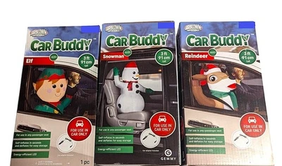 Elf Reindeer Snowman Christmas Car Buddy Inflatable Gemmy Airblown 3' Choose One