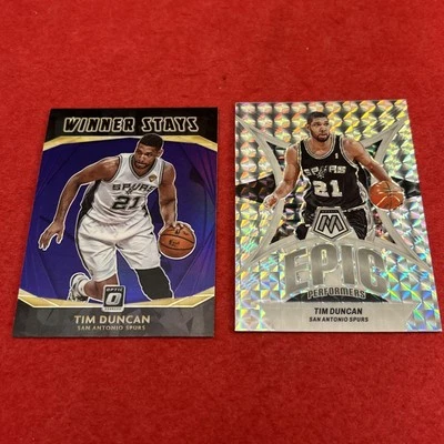 Tim Duncan - Optic Winner Stays Purple #15 and 2023-24 Mosaic Epic Silver #19 - Image 1 of 4