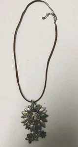 Hippie Flower & Hearts Floral Colorful Pendant Charm Bohemian Statement - Picture 1 of 6