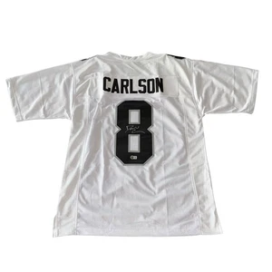 DANIEL CARLSON SIGNED AUTOGRAPH LAS VEGAS RAIDERS ROAD JERSEY BECKETT BAS COA - Picture 1 of 3
