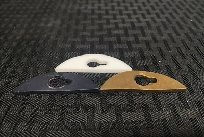 Juego de (3) cuchillas agitadoras de PTFE para eje de agitación de 10 mm forma de media luna 58 mm de longitud Foto 1 de 2