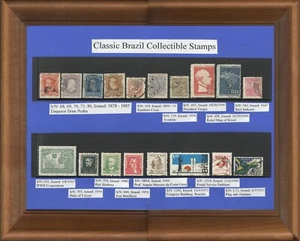 Decorated Wall Frame with Classic Brazil Collectible Stamps - Picture 1 of 1
