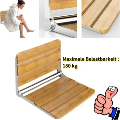 Duschklappsitz für Wandmontage 180 kg Klappsitz Dusche hochklappbar Duschstuhl - Bild 1 von 4