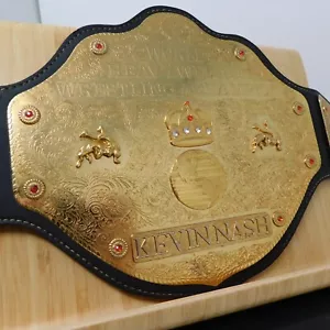 Signierter Kevin Nash WCW Championship Gold Replica Gürtel offiziell 1999 bis 32 Zoll - Bild 1 von 22