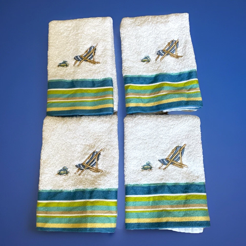 4 chanclas vintage de silla de playa bordadas con yema de dedo de mano Crosscill Foto 1 de 4