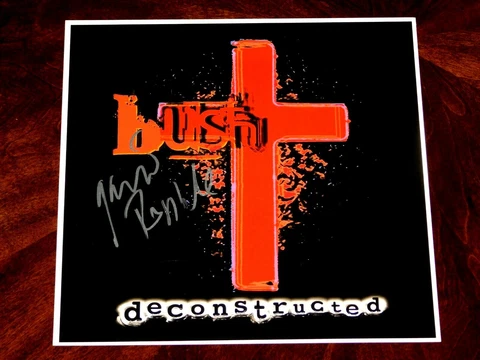 BUSH GAVIN ROSSDALE SIGNED DECONSTRUCTED 12X12 ALBUM COVER PHOTO & SETLIST Cover