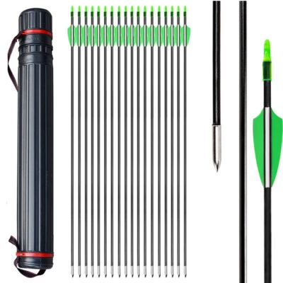 12X30" Archery Fiberglass Arrows Training Arrows Recurve Compound Bow Practice - Image 1 of 4