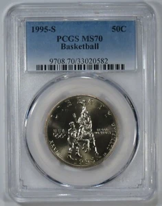 1995-S Basketball Atlanta Olympics Commemorative Half Dollar - PCGS MS70 - Picture 1 of 4