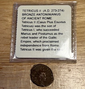 Antique Roman Coin A.D. 273-274 Tetricus II Bronze Antoninianus Littleton Coin  - Picture 1 of 3