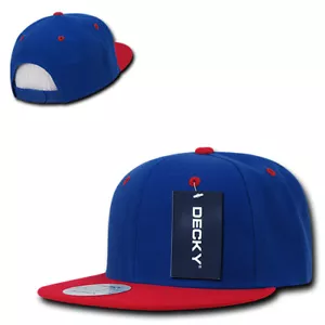DECKY Trendy Flat Bill Snapback Baseball 6 Panel Caps Hats Retro Unisex Men - Picture 1 of 250
