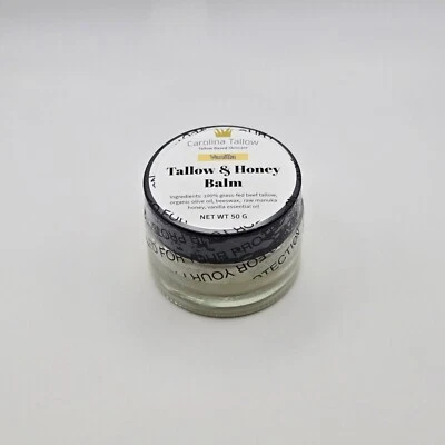 Vanilla- Tallow and Honey Balm (100% grass-fed), 2oz Jar (50g) - Image 1 of 2