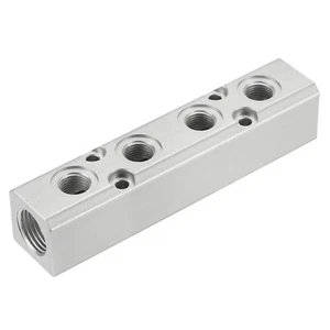 4Way 6Port G1/2" G1/4" Air Manifold PNEUMATIC Inline Manifold Block - Picture 1 of 6