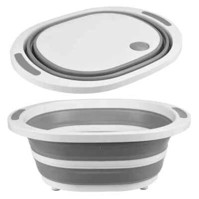 Folding Chopping Board Collapsible Sink Drain Basin Durable Bucket Basket 2 in1. - Image 1 of 4