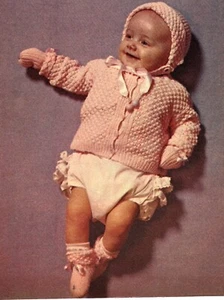 VINTAGE Baby Ensemble/KNITTING & CROCHET Pattern INSTRUCTIONS ONLY - Picture 1 of 1