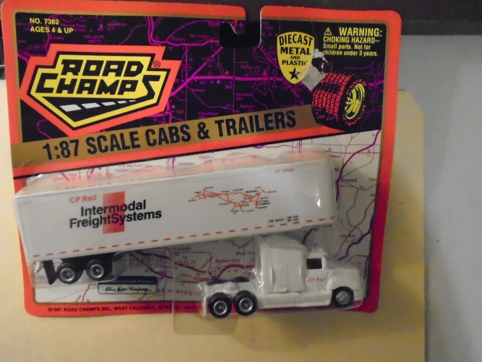 ROAD CHAMPS #7382 1:87 SCALE CABS & TRAILERS - CP RAIL INTERMODAL FREIGHT HO - Image 1 of 1
