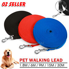 1.8/6/9/15/30M Long Dog Pet Puppy Training Obedience Rope Recall Lead Leash AU